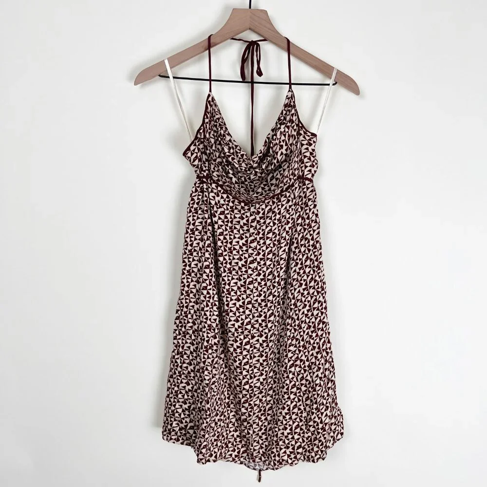 Free People Kai Mini Dress Print Tie Strap Low Back Sundress Summer Sun Backless - Picture 5 of 12